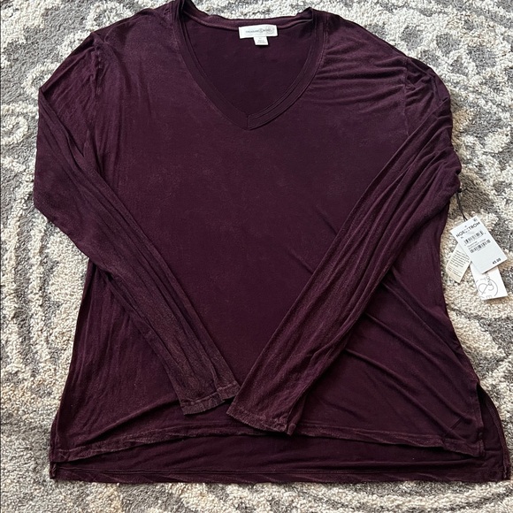 Treasure & Bond Tops - Treasure & Bond long sleeved t-shirt, washed burgundy, size XL NWT!